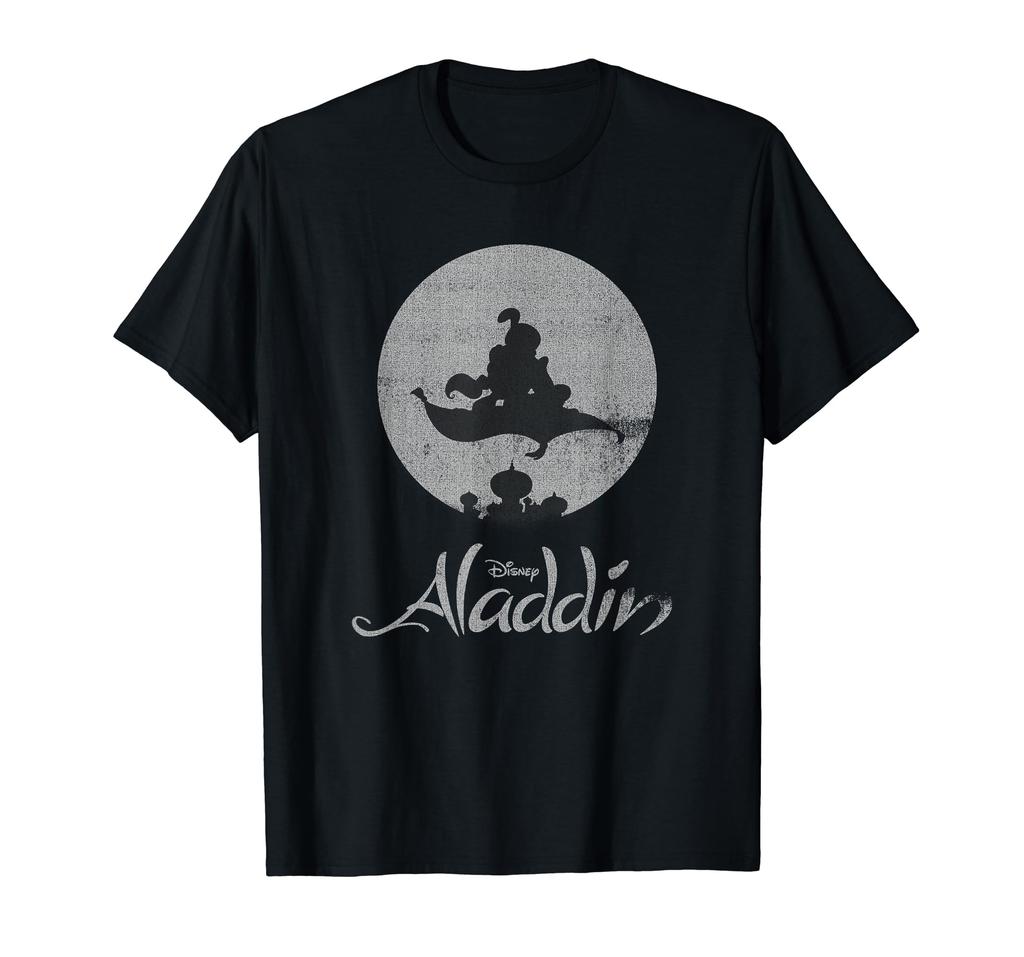 Disney Aladdin and Jasmine Magic Carpet Moon Silhouette T-Shirt