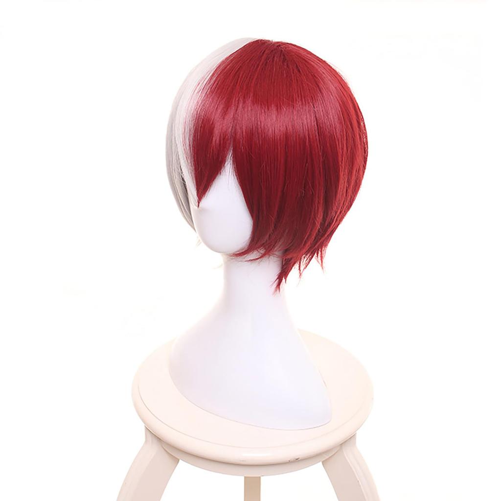 [Milky Time] My Hero Academia Cosplay Anime Uniform Wig for Halloween (Shoto Todoroki, Wig)