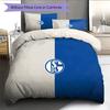 Set Copripiumino Trapuntato con Motivo FC Schalke 04 Decorazione per la Casa Regalo (1 * copripiumino + 2 * federe senza imbottitura)