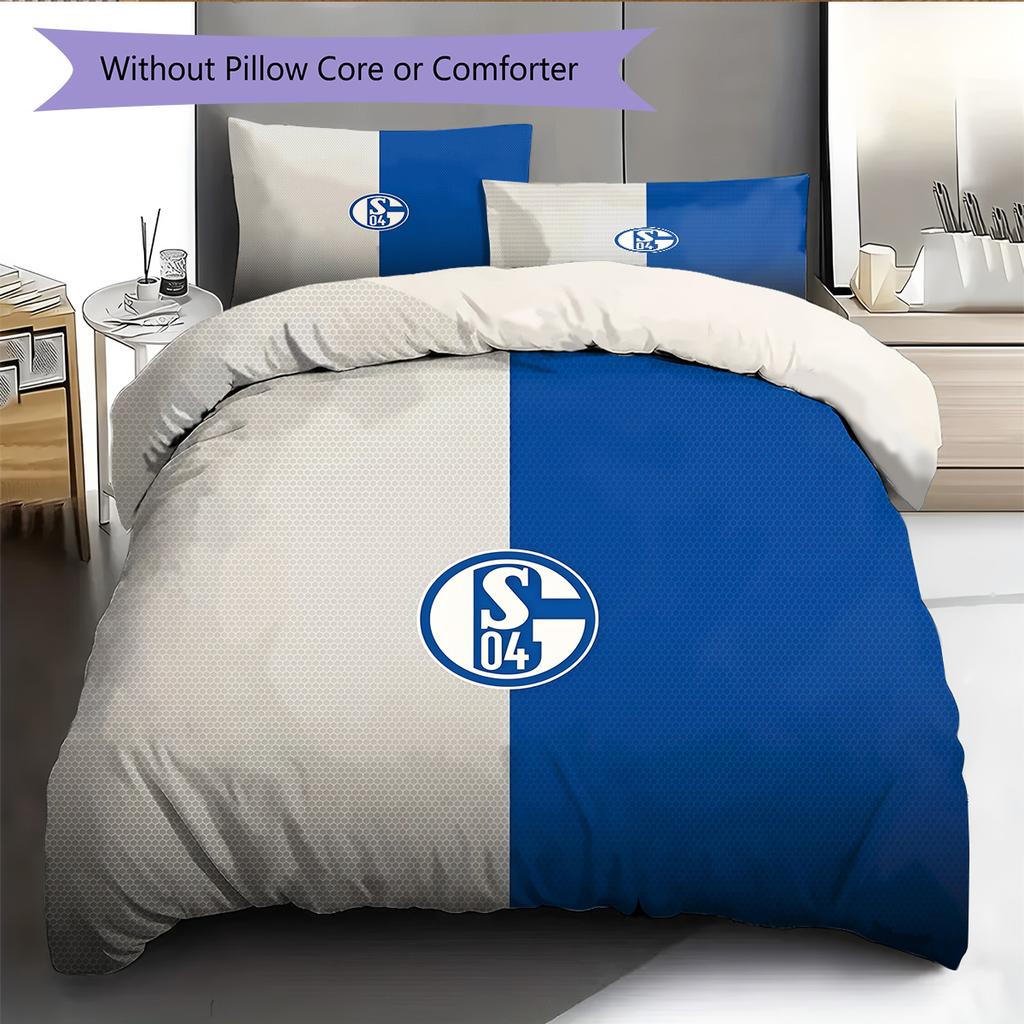 Set Copripiumino Trapuntato con Motivo FC Schalke 04 Decorazione per la Casa Regalo (1 * copripiumino + 2 * federe senza imbottitura)