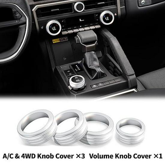 Decorative Ring Set for Toyota Tacoma ’24-'25: Fits Air Conditioning and Volume Knobs