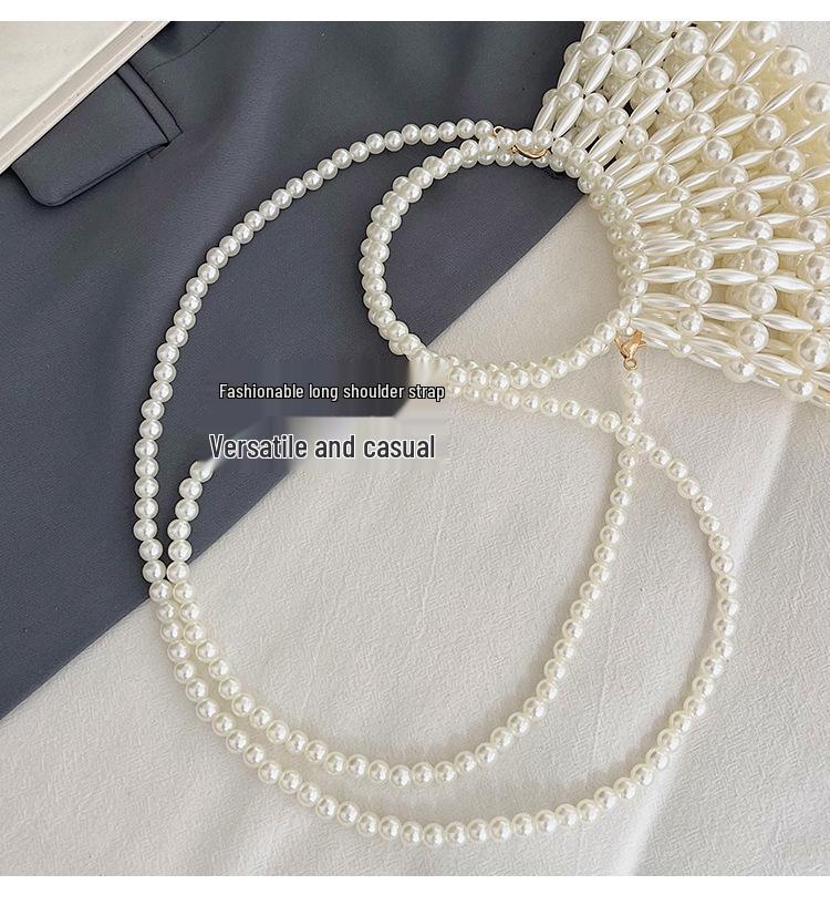 Summer 2026 Pearl Beaded Hollow Mini Crossbody Handbag for Women