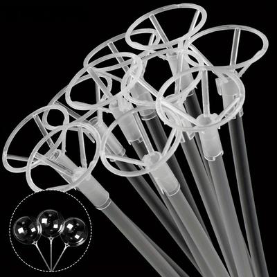 50 Peças de Varetas para Balões com Copos Suporte Transparente para Balão Bobo Suporte Grande e Longo para Balões Grandes Decoração de Festa de Aniversário, Formatura, Casamento