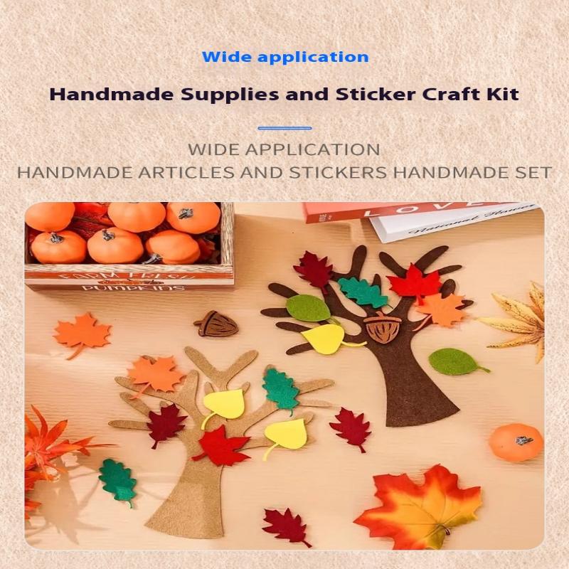 96 Stück DIY Filzbaum Handgemachtes Bastelset für Herbst-Wohndekoration Erntedankfest Partygeschenke Weihnachts-Wandbehang Dekor Zubehör