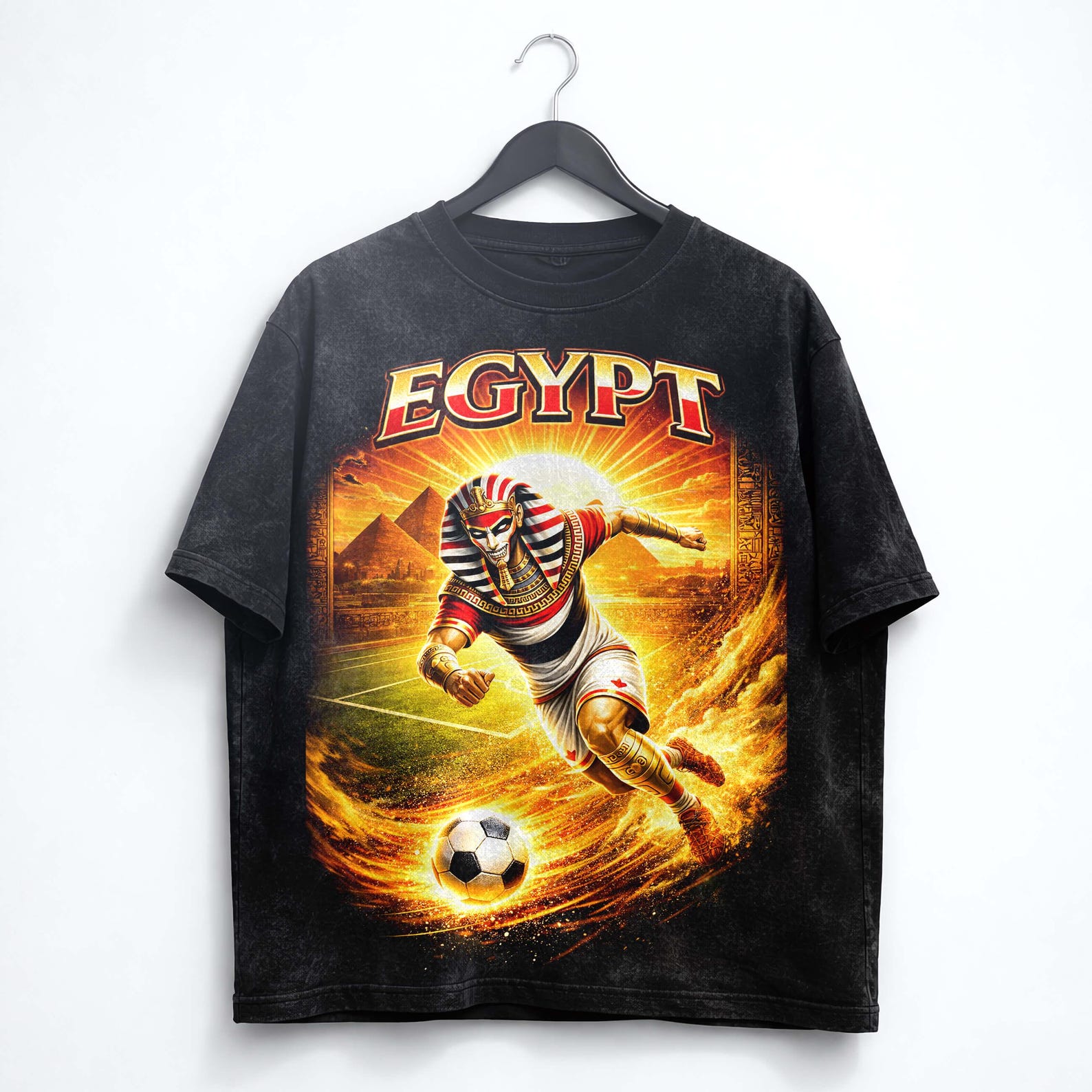 Ancient Egypt Pharaoh Shirt, Egypt Soccer Graphic Tee, Pyramid Football Shirt, World Cup 2026 Shirt, Streetwear Tee, Unisex T-Shirt. S
