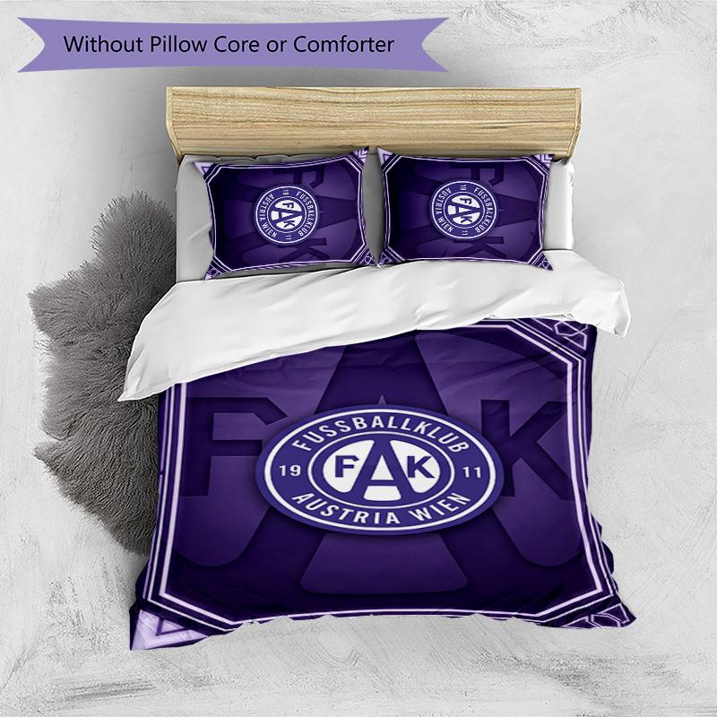 Austria Wien FC Printed 3PCS Bedding Set Breathable Duvet Cover with Pillowcases Decorative Bed Linen for Bedroom Home