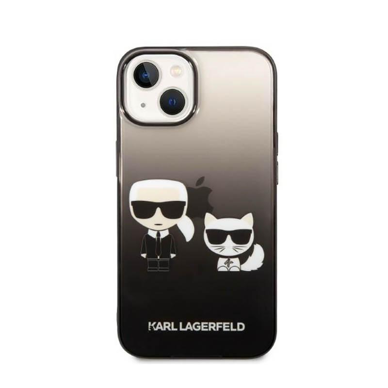 Karl Lagerfeld Gradient Ikonik Karl & Choupette - Hoesje Iphone 14 Plus (Czarny)