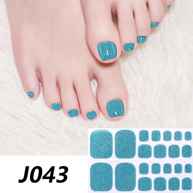 The New Pure Foot Stickers with Glitter Are Now Available for Full Checkered Nail Art