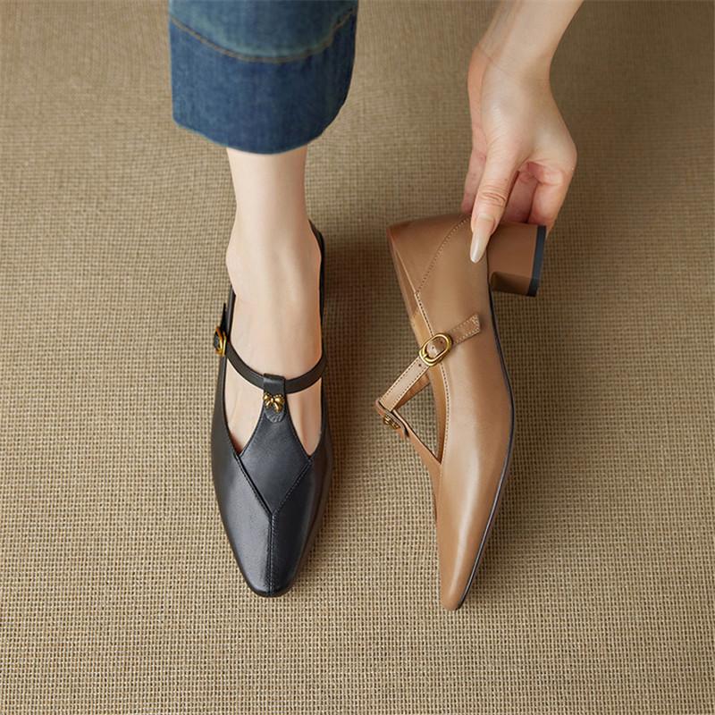 Fashion New Spring/autumn Genuine Leather Women Shoes Round Toe Shoes for Women Fashion Bow Mary Jane Shoes Low Heels Women Pumps