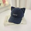 New cute cat ears baseball cap women's spring and autumn versatile soft top sunshade sunscreen cap fashion cap