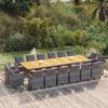 17 Pcs Cushions Garden Dining Set Woven Resin