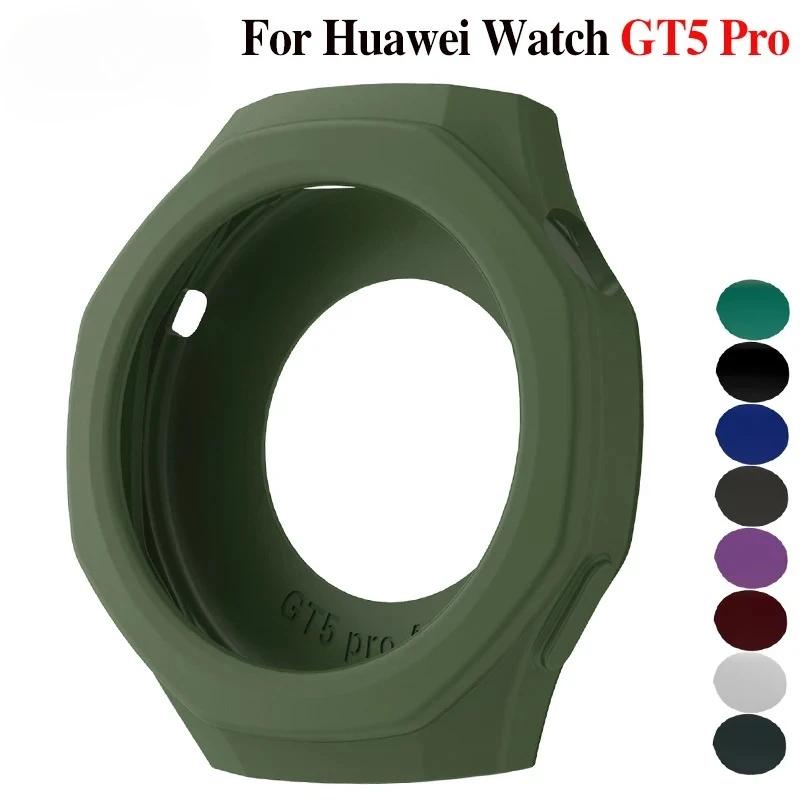 Silicone Protective Case Shell for Huawei Watch GT5 Pro 46MM Watchband Sport Bracelet Protective Cover for GT 5 Pro Watch Band