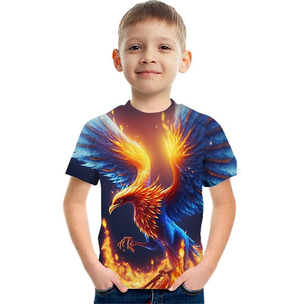 Baby Sommerkleidung Fliegender Adler Kleinkind Jungen T-Shirt Kinderbekleidung Mädchen Kurzarm Kinder Oberteile Kinderkleidung