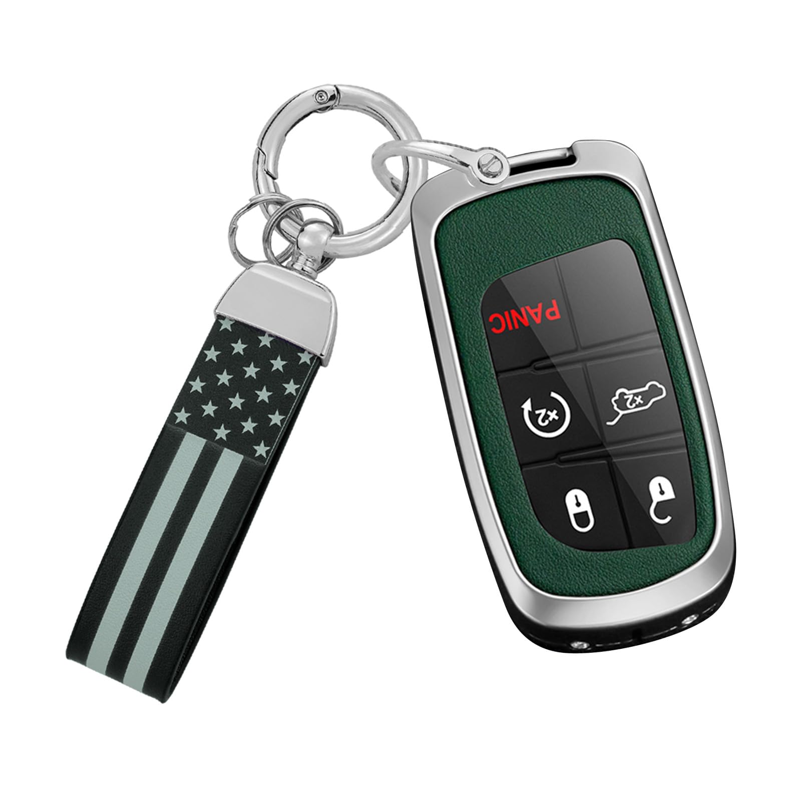 

[TECART] Чехол для ключа Jeep, Чехол для ключа Jeep Grand Cherokee, Брелок Jeep Cherokee, Renegade Chrysler серебряный