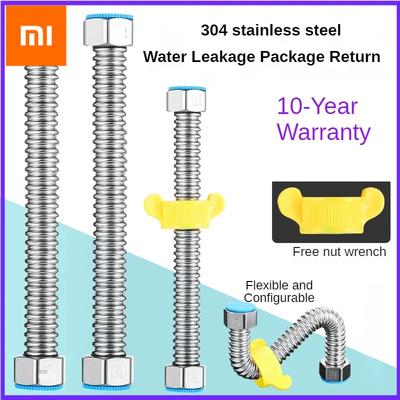 304 Stainless Steel Basin&Toilet Water Weaved 1/2"plumbing Hose,bathroom Heater Connect Corrugated Pipes with Wrench  Pipe
