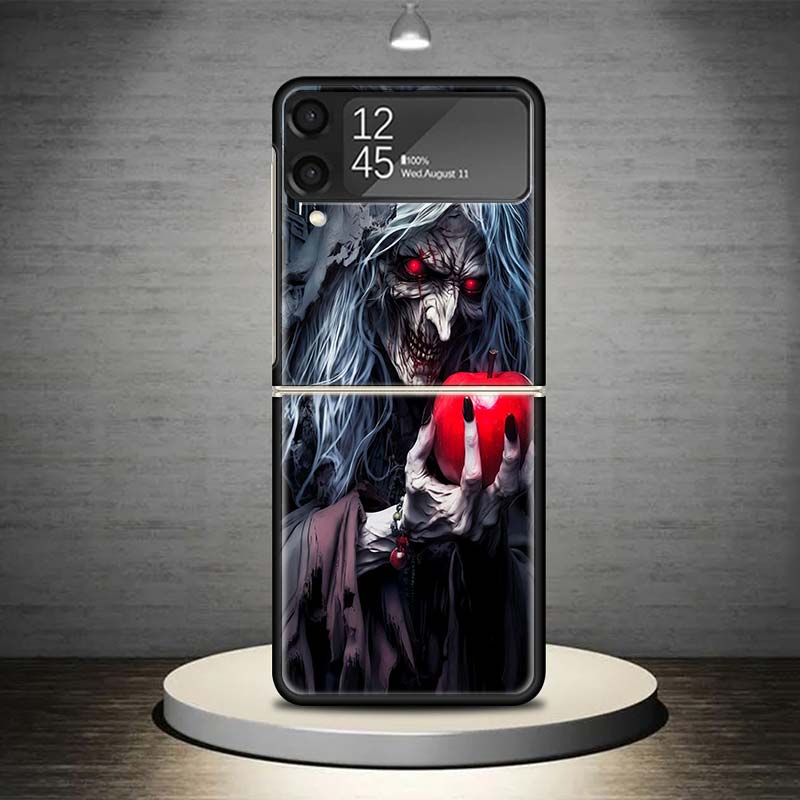 Halloween Moon Witch Horror Phone Case For Samsung Galaxy Z Flip 7 6 5 4 3 5G Shockproof Cover Z Flip7 Flip6 ZFlip5 Flip3 Flip4