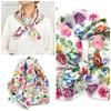 68Cm Pastoral Pink Flowers Kerchief New Spring And Summer Emulation Silk Scarf Fresh And Versatile Clothes Bags Accessory Scarf