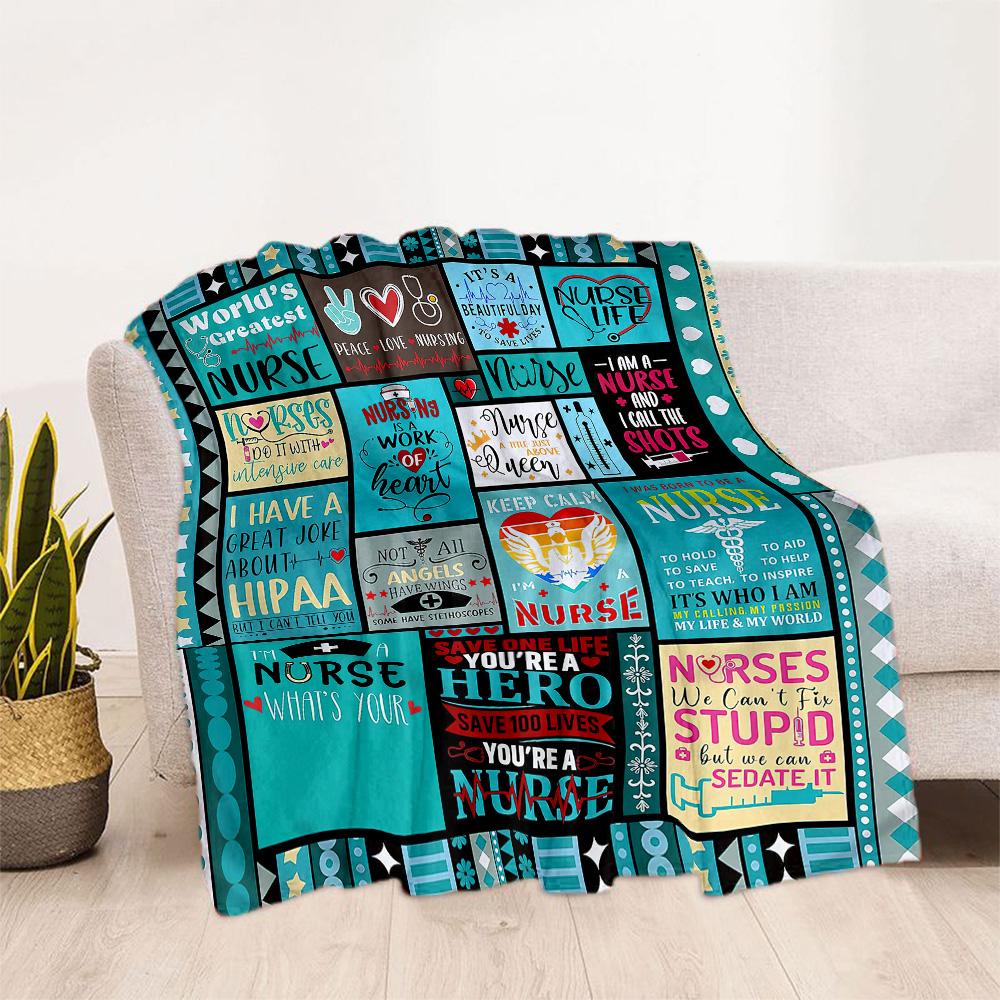 Nurse Appreciation Collage Blankets are suitable for living rooms,making them an ideal choice for outdoor travel and gifts.