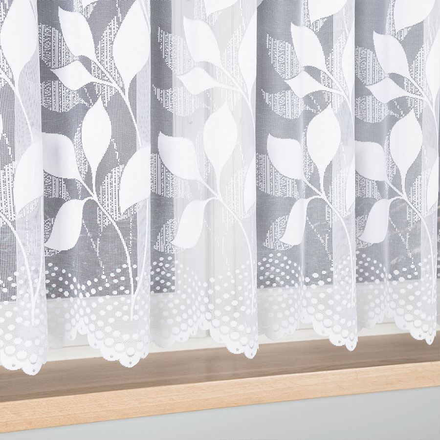 Martyna - Tenda Jacquard Pronta con Orlo Dritto - 400X160 Cm - Bianco
