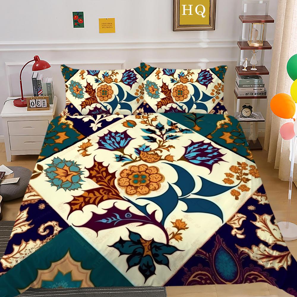 Set Biancheria da Letto Adolescenti Lusso Stampa Floreale 3D Copriletto Biancheria da Letto per la Casa Set Copripiumino in Poliestere