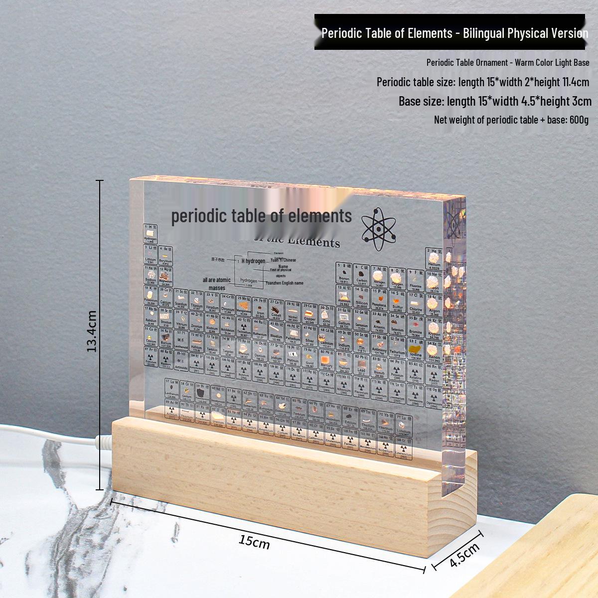 Tabel periodic 3D Ornament de birou pentru studenți - Cadou de Ziua Profesorului