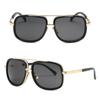 Non-polarized Double Bridges Square Frame Oversized Sunglasses Women Popular Metal Sunglasses Men Punk Driving Sun Glasses