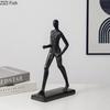 Creative Running Figures Statue Desk Decoration Crafts Ornaments Gold-plated Character Ceramic Sculpture Room Aesthetic Decor