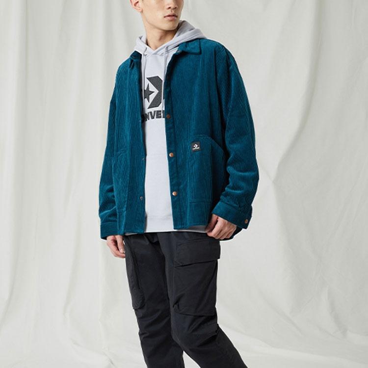 Converse Corduroy Button Shirt Asia Sizing 'Blue' Men's 10024006-A02