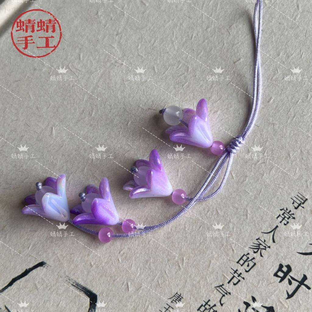 Acrylic Lily Phone Pendant Cute Charms Handmade DIY Cases For iPhone 16 Tiny Accessories Ins Korea Kawaii Original Keychain