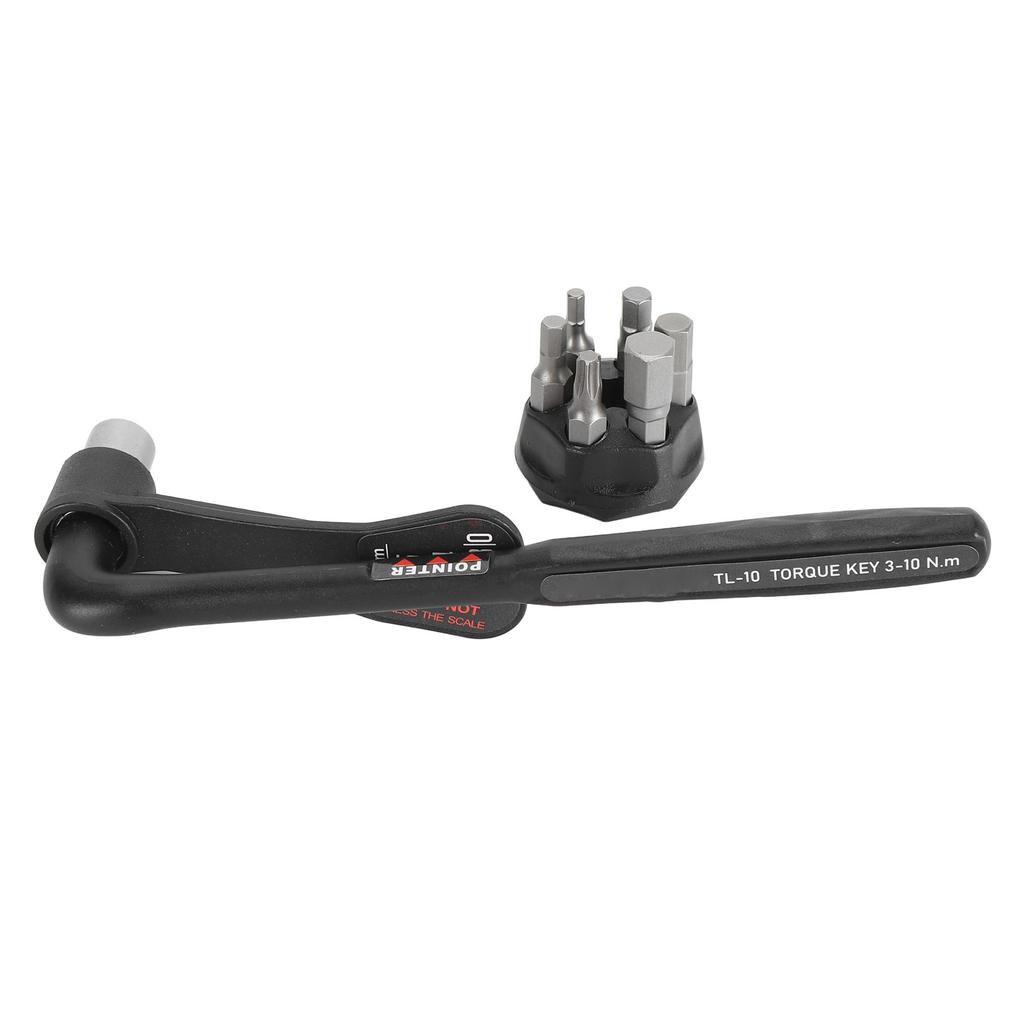 Bicycle Torque Wrench Chrome Vanadium Steel Bike Repair Torque Wrench Nylon Wrapped Handle with 6 Hex Bits for Repairing