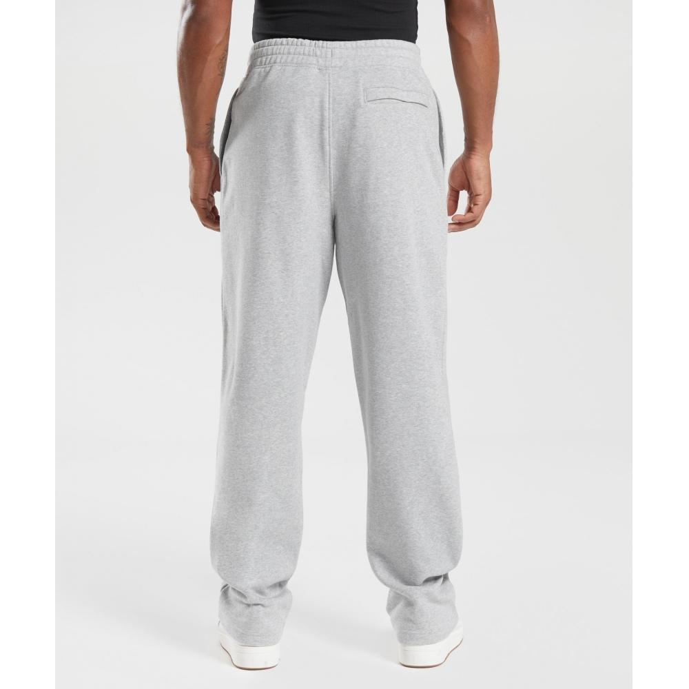 Gymshark Crest Straight Leg Joggers Light Grey Marl A5a1o Gbcn