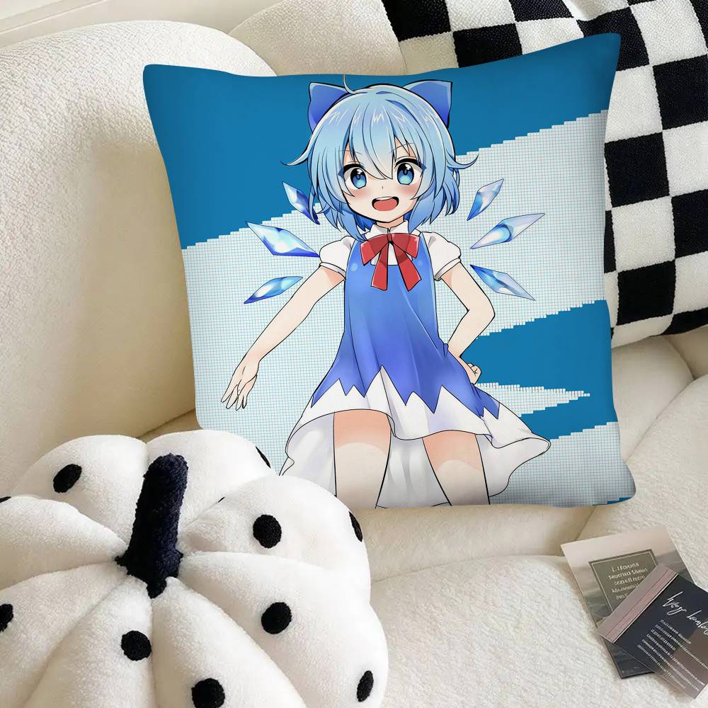Touhou Project Cirno Cute Girl Pillow Case Square Pillow Bedroom Sofa Leisure Comfort Cushion Car Home Decoration