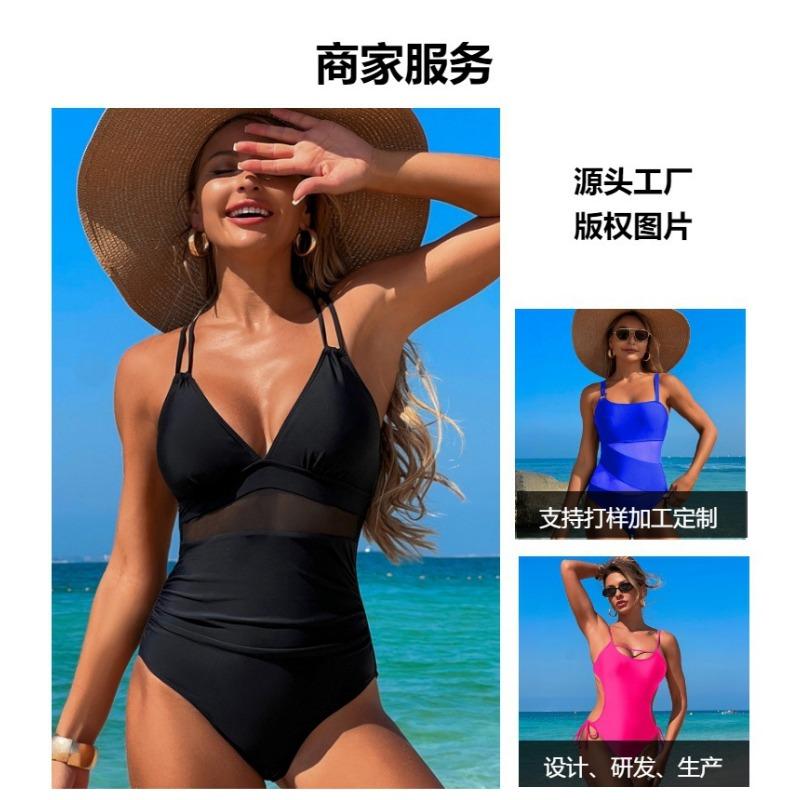 Sexy Backless High Stretch Quick Dry Solid One Piece Swimsuit For Women