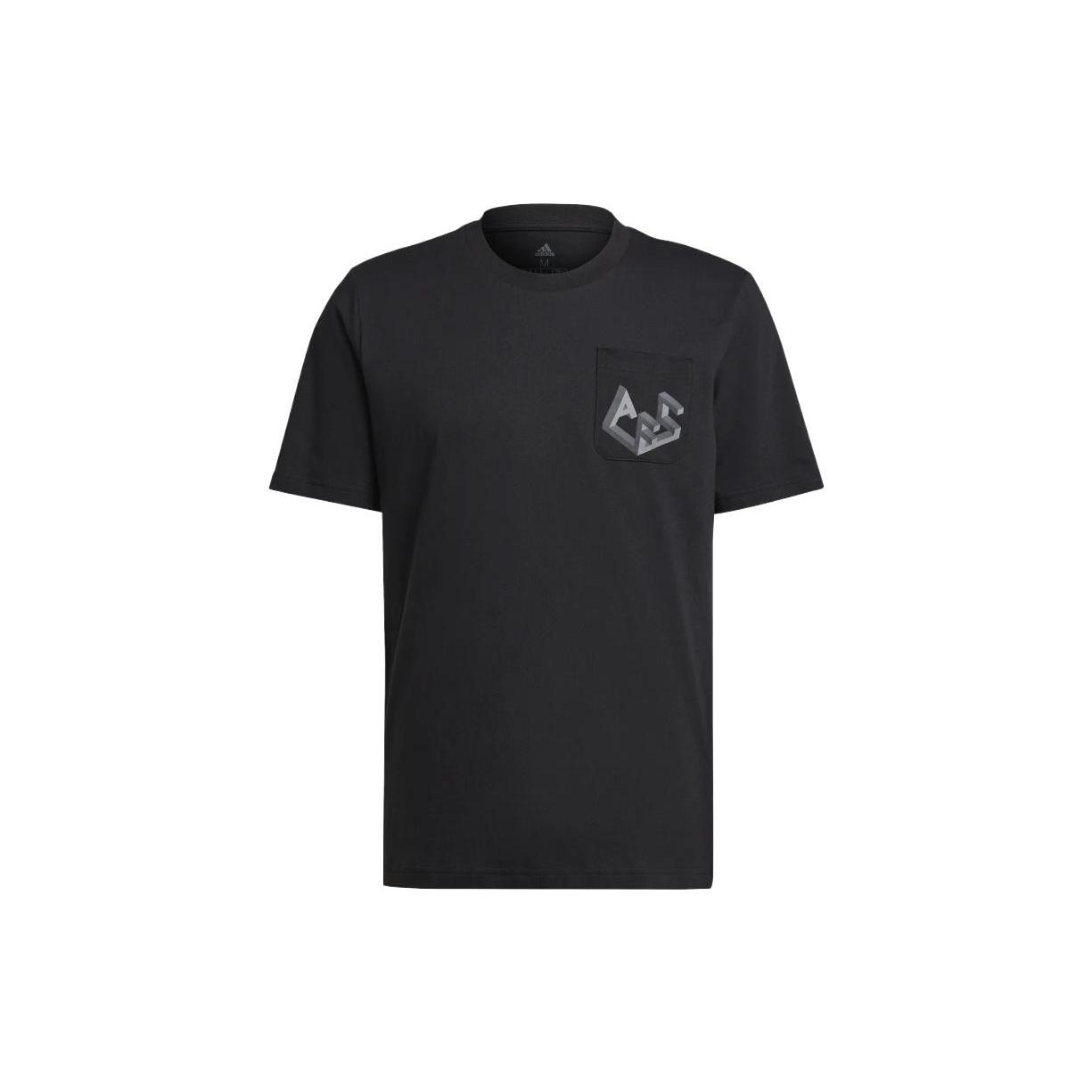 Adidas Real Madrid C.F T Shirts Men s Black Crew Neck Moderate Straight Fit HF4037 XS