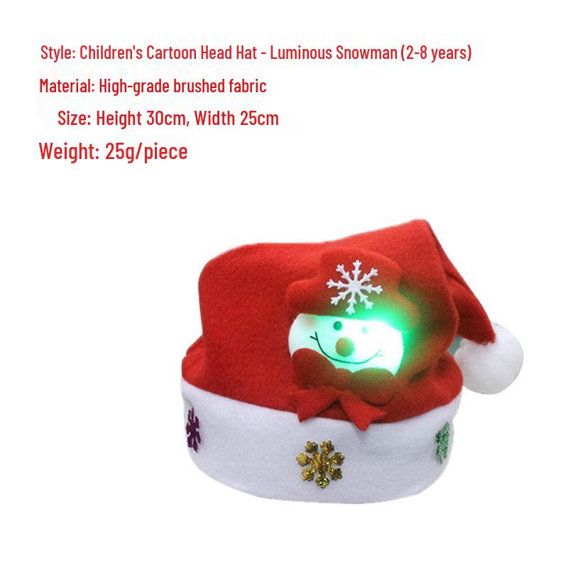 Children's Christmas Cartoon Hat with Stickers - Kids' Holiday Gift