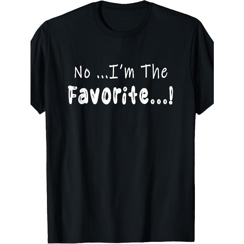 

European sizes No I m the favorite second Kid 2nd child T-Shirt Men s Round Neck Short Sleeves T-shirt Weekend Outfit S чёрный