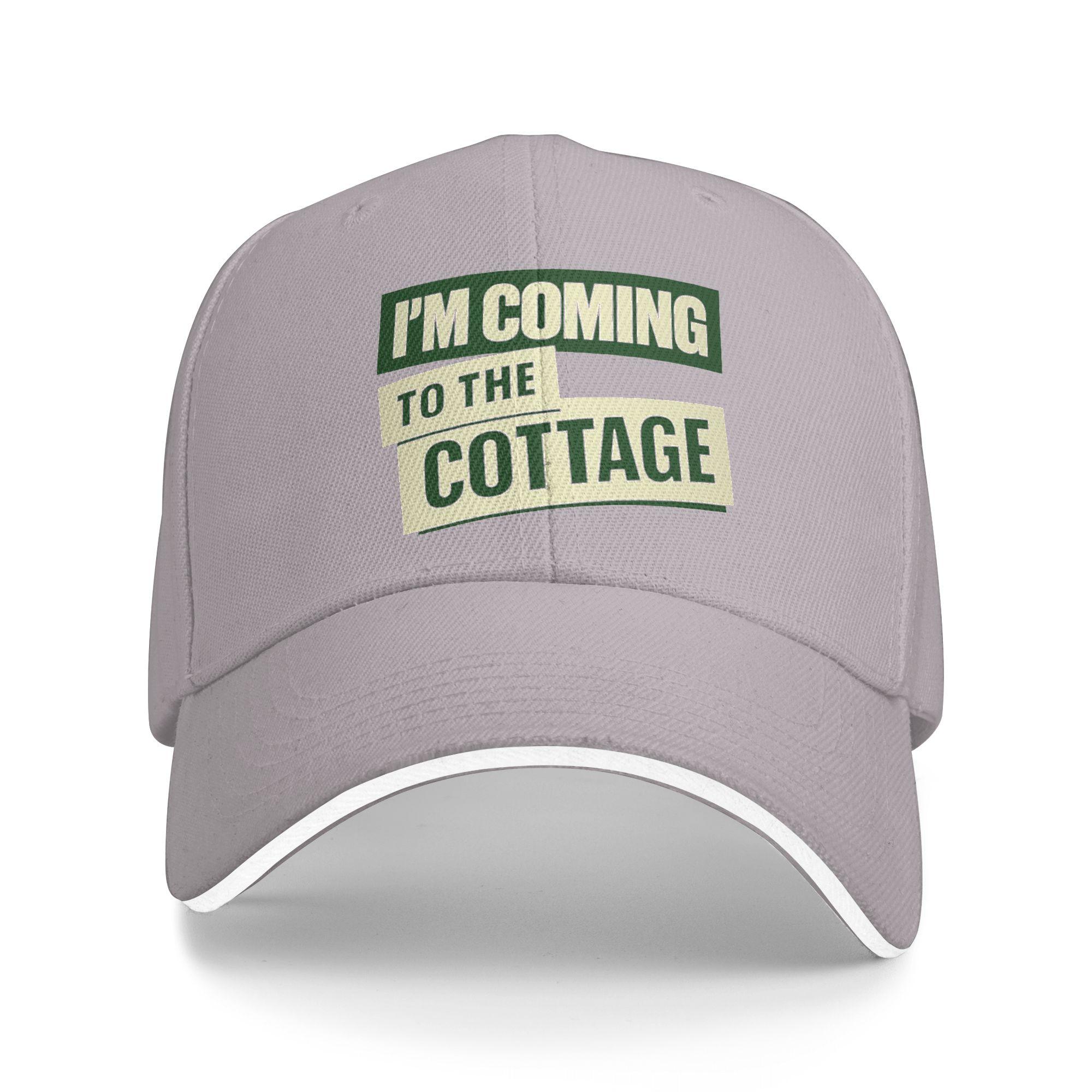 

I m Coming to The Cottage Sun Baseball Cap Summer Women Print Hip Hop Hats Sun-Proof y2k Funny Running Hippie Snapback Cap As Picture серый
