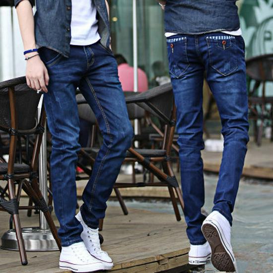 Men's Elastic Slim Fit Jeans - Black, Trendy Long Pants for Spring/Autumn 2022