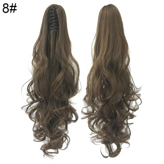 Curls Ponytail Long Wavy Hair Bun Wig PonyTail Matte High Temperature Silk Fiber Claw Clip Ponytail Extensions for Women