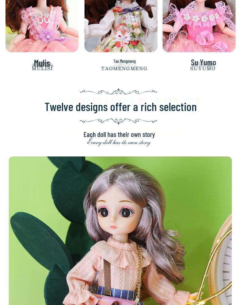 BJD 30cm Doll Set - Little Girl's Toy for Kindergarten Training & Birthday Gift