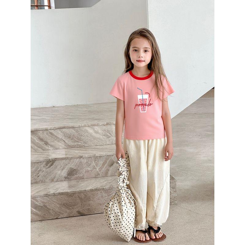 27Home Export Children's Clothing Kids' Pure Cotton Short-Sleeve T-Shirt for Girls Summer New Style Baby Clothes Cartoon Print Trendy