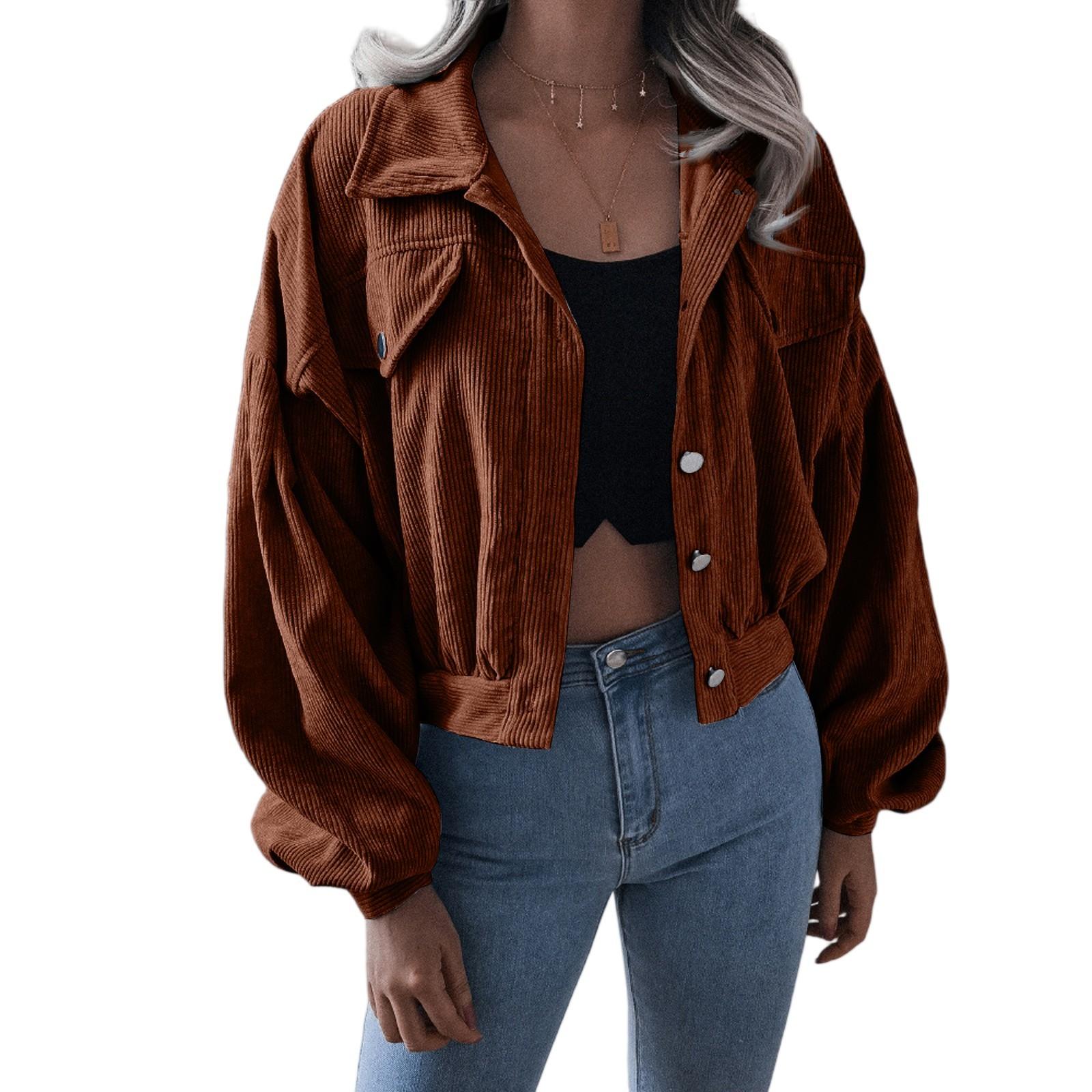 Женская модная повседневная укороченная куртка с лацканами разных цветов M