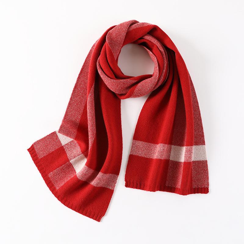 New autumn and winter scarf women's color matching double-sided wool scarf street fashion light luxury women's shawl can be