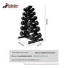 Jinruishi Hexagonal Rubber Dumbbell Set with Rack