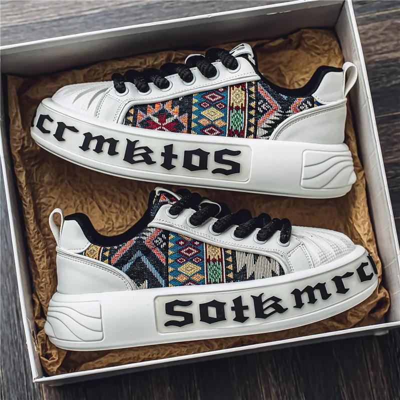 Fashion Brand Men's Shoes 2024 Summer Shoes Breathable Fashion Trend Shell Head Joker Trend Breathable Thick-soled Daddy Shoes