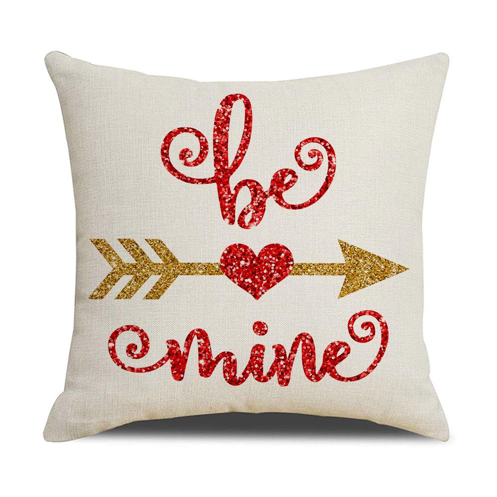 Valentine's Day Pillow Nordic Red Car Rose Love Print Cushion Linen Cushion Home Products