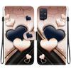 Handmade PU Leather Flip Case for Samsung Galaxy A51 5G (SM-A516F/A516B)- Anti-Slip Shockproof Cover with Wrist Strap & Heart/Rose Cat Designs
