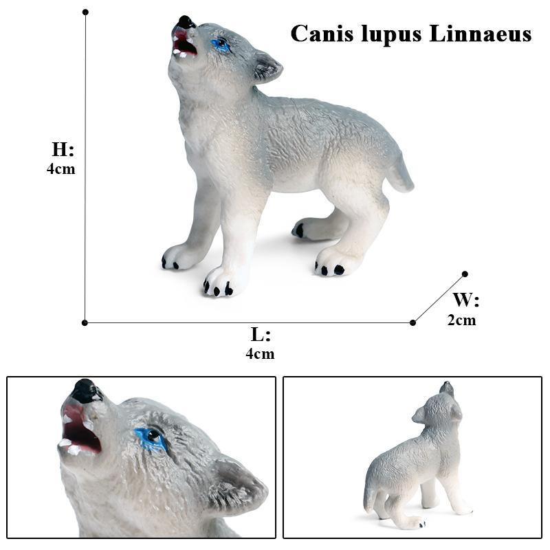 Oenux Wild Beast Animals Small Gray Wolf Maned Wolf Baby Wolves Simulation Model Action Figures Collection PVC Gift Kid Toy Gift