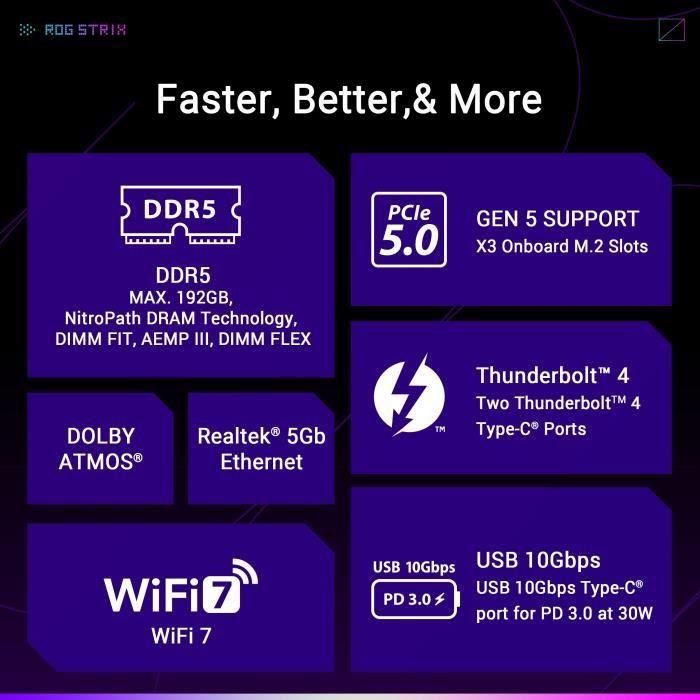 Carte mère - asus - strix z890-e gaming wifi - wi-fi intégré - lga1851 - atx