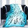 Music Note Piano Pattern Flannel Throw Blanket for Bed Sofa Couch All Season Warm Super Soft Lightweight Blanket King Queen Size